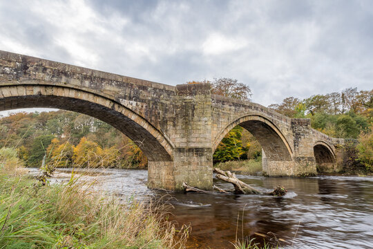 Water flowing under Barden Bridge