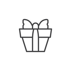 Gift box line icon