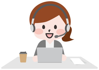 通話をするスーツの女性会社員