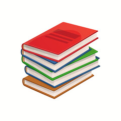 Cartoon books, textbooks and bestsellers stack. Isolated vector pile of school encyclopedia volumes, schoolbooks, dictionary, library literature, novel, fairytale or verses with colorful covers