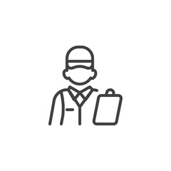 Delivery man line icon