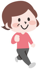 Obraz premium 歩くシニアの女性