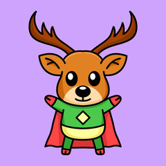 Vector illustration of a cute and adorable deer