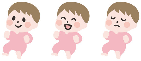 笑顔の赤ちゃんのイラスト