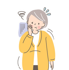 太ってショックを受けているシニア女性のベクターイラスト素材