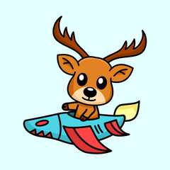 Vector illustration of a cute and adorable deer