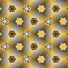 pattern and design inspired by yellow gold sphere 3D mosaic tile arrangement