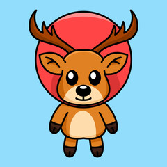 Vector illustration of a cute and adorable deer
