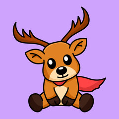 Vector illustration of a cute and adorable deer