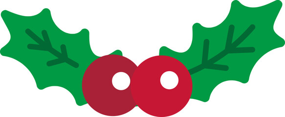 ヒイラギと赤い実のイラスト