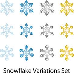 雪の結晶のバリエーションセット