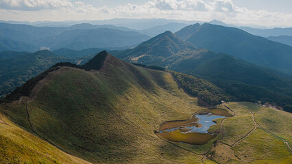 mountain landscape of autumn in Japan