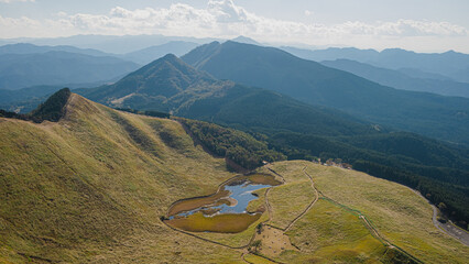 view from the top of the mountain in Japan