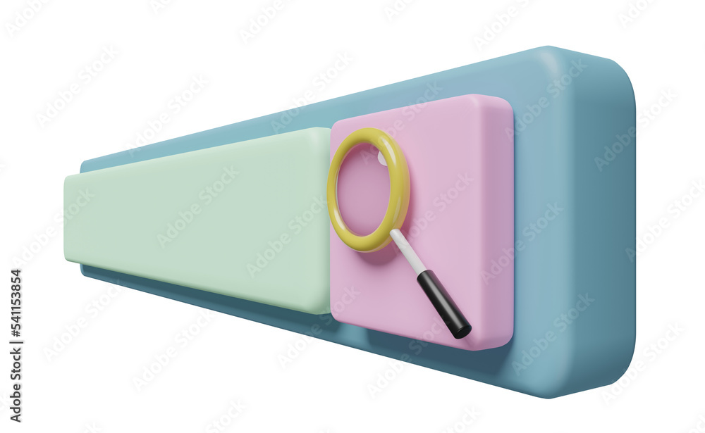 Aufkleber magnifying glass with blank search bar isolated. minimal web search engine or web browsing concept, 