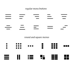 Menu buttons кнопки бургер меню для поиска по сайту