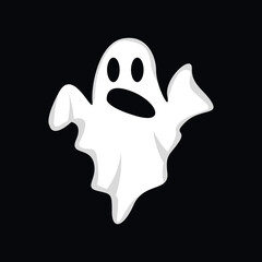 Ghost Logo Design, Halloween Icon, Halloween Costume Illustration, Celebration Banner Template