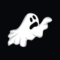 Ghost Logo Design, Halloween Icon, Halloween Costume Illustration, Celebration Banner Template