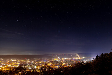 Starry sky over Hameln. Niedersachsen. Germany.
Sternenhimmel über Hameln. Hameln bei Nacht