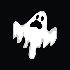 Ghost Logo Design, Halloween Icon, Halloween Costume Illustration, Celebration Banner Template