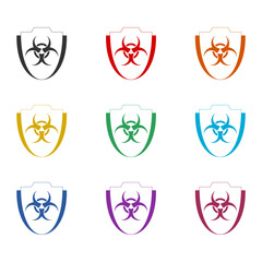 Obraz premium Biohazard symbol icon isolated on white background. Set icons colorful