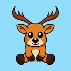 Vector illustration of a cute and adorable deer