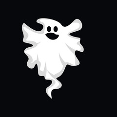 Ghost Logo Design, Halloween Icon, Halloween Costume Illustration, Celebration Banner Template