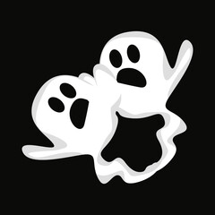 Fototapeta premium Ghost Logo Design, Halloween Icon, Halloween Costume Illustration, Celebration Banner Template