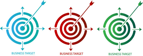 2d illustration target with arrows