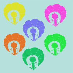 Naklejka premium Stylized colored floral composotion. Hand drawn.