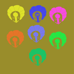 Stylized colored floral composotion. Hand drawn.