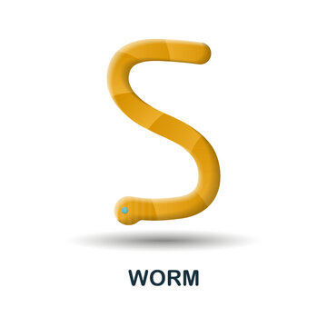 Worm icon. 3d illustration from fishing collection. Creative Worm 3d icon for web design, templates, infographics and more