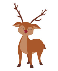 Happy reindeer on white background © Pixel-Shot