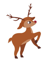 Cute reindeer on white background