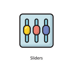Sliders  Vector  Filled Outline Icon Design illustration. Cloud Computing Symbol on White background EPS 10 File