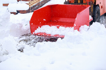 red snow blower