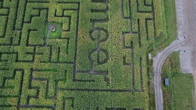 Mais Maze from a drone perspective in Groningen, Netherlands