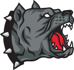 Angry Pitbull Dog Logo Mascot Design Template
