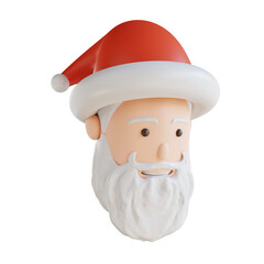 3d illustration cute Santa Claus head