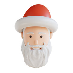 3d illustration cute Santa Claus head