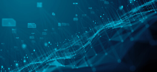 Cloud computing data network, conceptual illustration