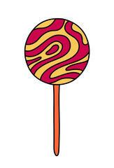 Groovy hippie lollipop with wave pattern