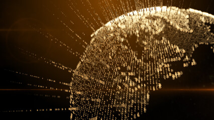 Global blockchain technology, illustration