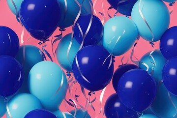 Blue Balloons Seamless Texture Pattern Tiled Repeatable Tessellation Background Image