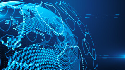 Global cyber security, conceptual illustration