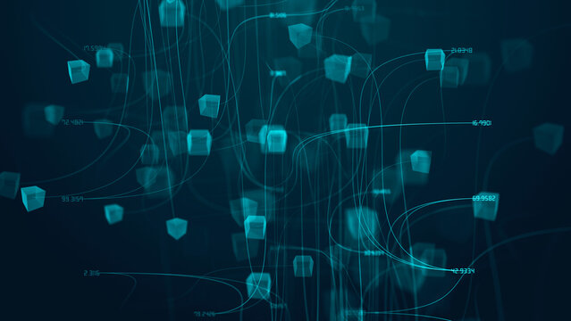 Blockchain technology, conceptual illustration