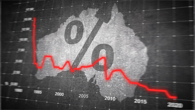 Australia interest rates chart, illustration