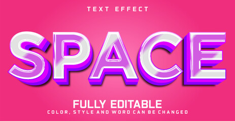 Space text editable style effect, texture style concept