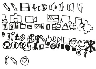 kids handwriting rustic icons