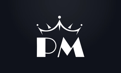 King crown logo design vector and extra bold queen symbol