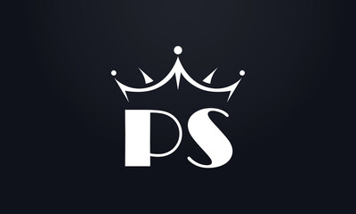 King crown logo design vector and extra bold queen symbol